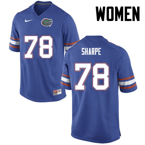 Florida Gators Women #78 David Sharpe College Football Jersey Blue